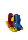 Bunte Kinderwippe aus Kunststoff in Form eines Elefanten