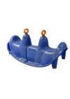 Blaue Kinderwippe aus Kunststoff in Form von zwei Robben.