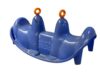 Blaue Kinderwippe aus Kunststoff in Form von zwei Robben.